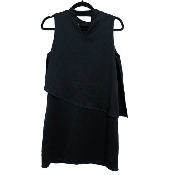 Zara Dresses & Skirts - Zara Asymmetrical Black Mini Dress Size M